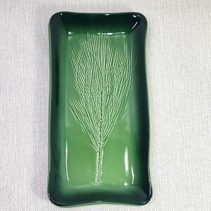 Kay Wayne Vintage Studio Pottery Green Pine Needle Serving Tray